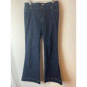 J. Jill Sz 8 Authentic Fit Stretch Below Waist Flare Wide Leg Jeans